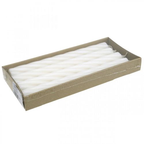 Product Rustic Candles Taper Candles Solid Colored White 250/28mm 4 Pcs