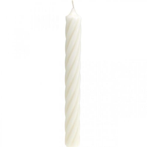 Floristik24 Rustic candles, solid colored white 250/28mm 4pcs