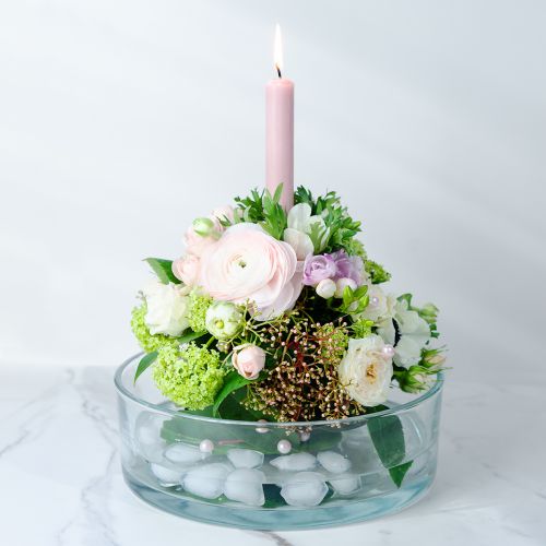 Product Rustic Candles Taper Candles Solid Colored Pink 350/28mm 4 Pcs