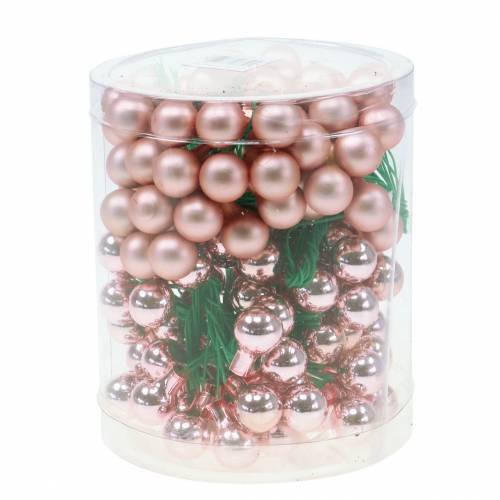 Floristik24 Mirror berries pink matt/glossy 1.5cm 140p