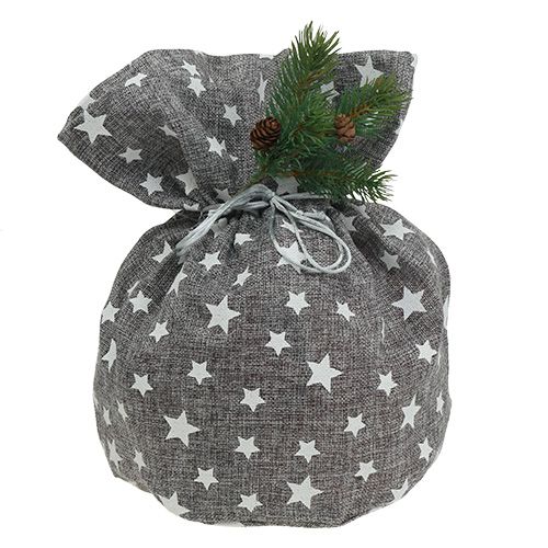 Floristik24 Bag of Stars Ø23cm H35cm Grey