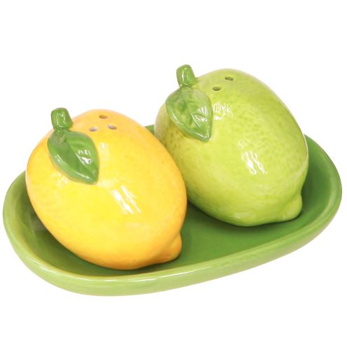 Salt and pepper shaker ceramic decoration lemon lime 13×8cm