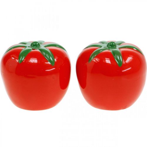 Floristik24 Pepper and salt shakers, table decoration, shaker set in tomato look, ceramic decoration Ø6cm