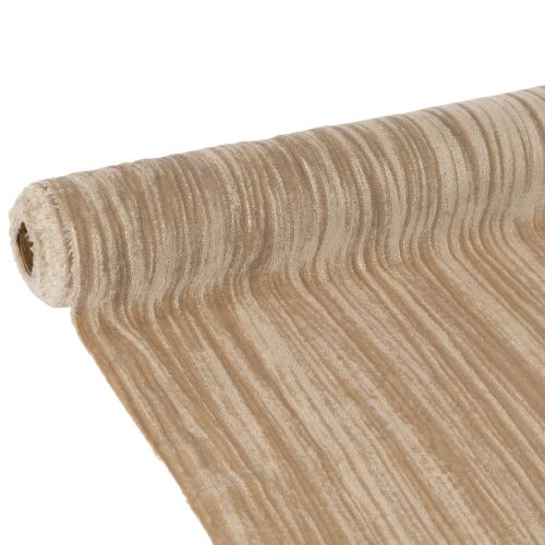 Beige Crushed Velvet Table Runner 25cm x 2m Polyester buy online | Floristik24.co.uk