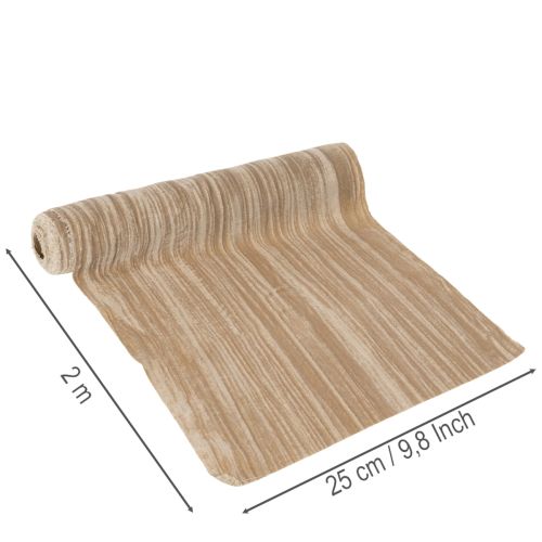 Beige Crushed Velvet Table Runner 25cm x 2m Polyester | Floristik24.co.uk