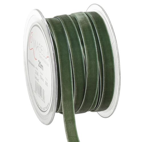 Product Velvet ribbon gift ribbon decorative ribbon green W10mm 20m