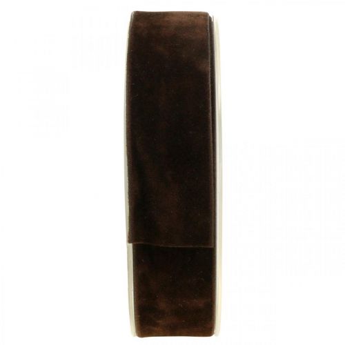 Product Decorative ribbon brown, velvet ribbon double-sided, decorative ribbon W25mm L7m
