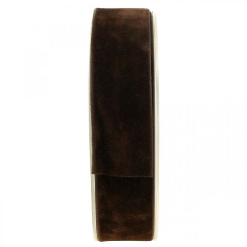 Floristik24 Decorative ribbon brown, velvet ribbon double-sided, decorative ribbon W25mm L7m