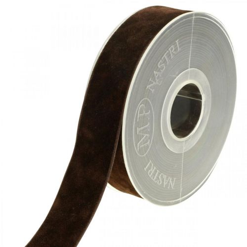 Product Decorative ribbon brown, velvet ribbon double-sided, decorative ribbon W25mm L7m