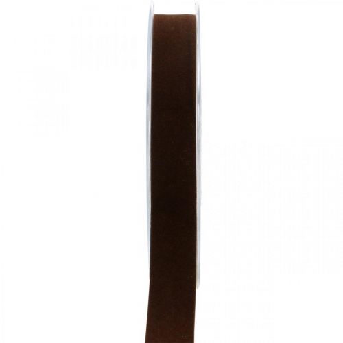 Product Velvet ribbon brown, jewelry ribbon, decorative ribbon W15mm L7m