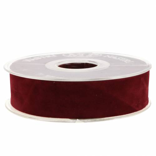 Product Velvet ribbon Bordeaux red 25mm 7m