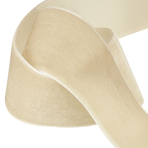 Product Velvet ribbon decorative ribbon velvet gift ribbon beige 40mm 8m