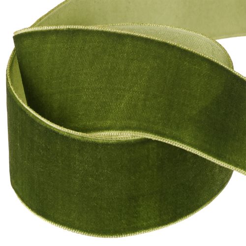 Product Velvet ribbon decorative ribbon fabric ribbon velvet dark green 40mm 8m