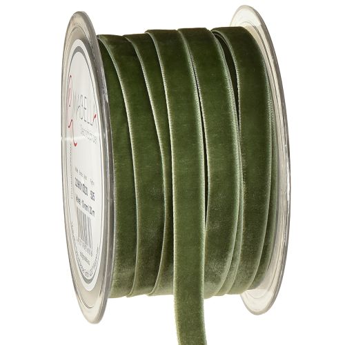 Floristik24 Velvet ribbon gift ribbon decorative ribbon green W10mm 20m