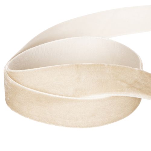 Velvet Ribbon 20mm Beige for Gift Wrapping and Crafts - 10m Roll | Floristik24.co.uk