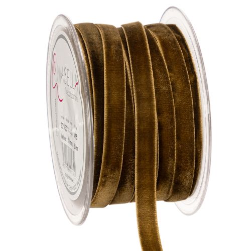 Decorative velvet ribbon, narrow, 10mm wide, 20m long, on a roll