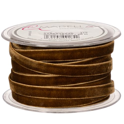 Decorative velvet ribbon, narrow, 10mm wide, 20m long, on a roll | Floristik24.co.uk