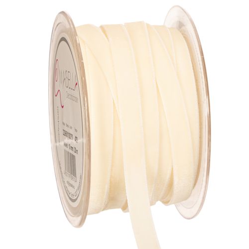 Satin Velvet Ribbon Cream 10mm x 20m for Crafting and Gift Wrapping