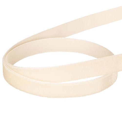 Satin Velvet Ribbon Cream 10mm x 20m for Crafting and Gift Wrapping | Floristik24.co.uk