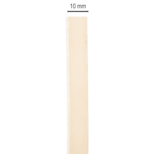 Satin Velvet Ribbon Cream 10mm x 20m for Crafting and Gift Wrapping | Floristik24.co.uk