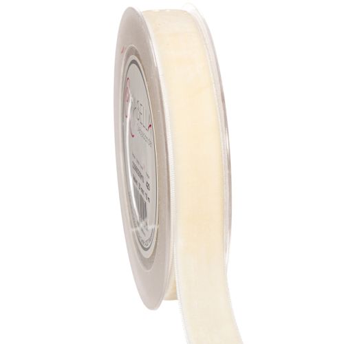 Velvet Ribbon 20mm Cream 10m for Gifts and Decorations buy online | Floristik24.co.uk