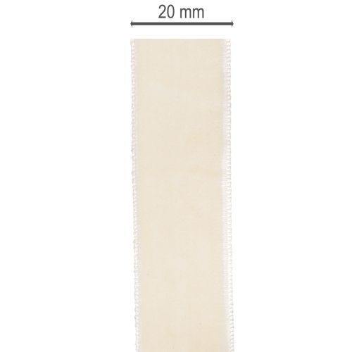 Velvet Ribbon 20mm Cream 10m for Gifts and Decorations | Floristik24.co.uk