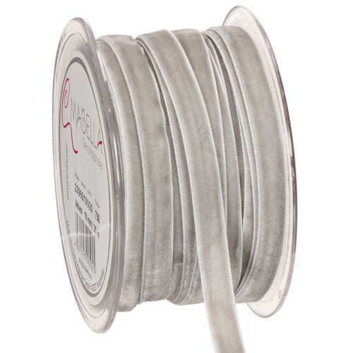 Grey Velvet Ribbon 10mm x 20m for Indoor Decorative Use buy online | Floristik24.co.uk