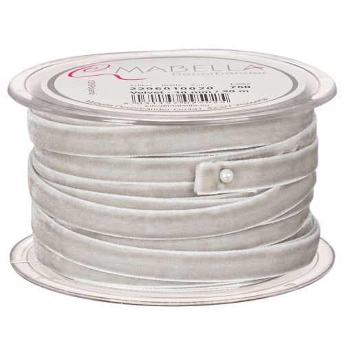 Grey Velvet Ribbon 10mm x 20m for Indoor Decorative Use | Floristik24.co.uk
