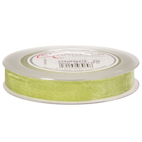 Velvet Ribbon on Roll for Gift Wrapping 20mm x 10m Sage Green | Floristik24.co.uk
