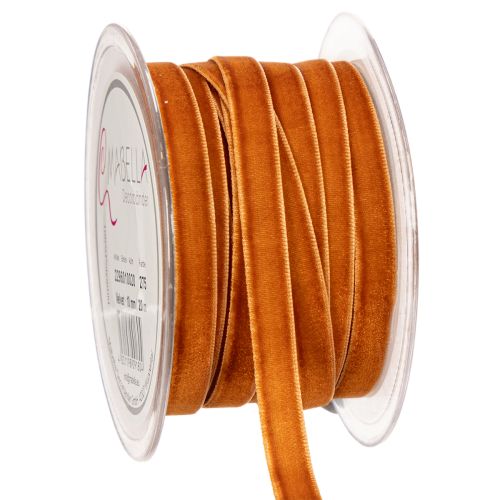 Velvet Ribbon for Decorating, 10mm Width, 20m Roll, Terracotta Orange