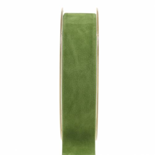Floristik24 Velvet ribbon green 25mm 7m