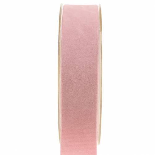 Floristik24 Velvet ribbon pink 25mm 7m