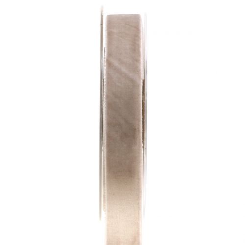Floristik24 Velvet ribbon gray 20mm 10m