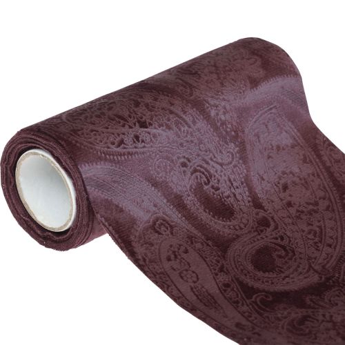 Product Velvet Ribbon Table Runner Purple Table Ribbon Paisley Pattern 150mm 3m