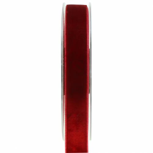 Floristik24 Velvet ribbon dark red 20mm 10m