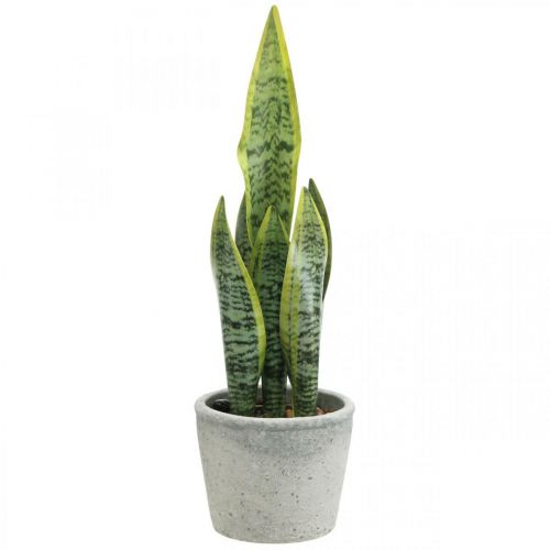 Floristik24 Artificial bow hemp, green plant in a pot, Sansevieria H39cm Ø12cm