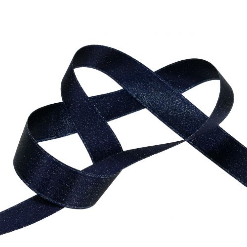 Product Satin ribbon with mica blue 25mm 20m