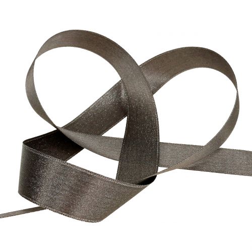 Product Satin ribbon with mica gray 10mm 20m
