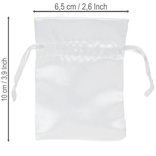 Product Gift bags, satin pouches, white, 6.5 x 10 cm, 10 pieces