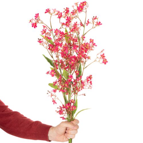 Kunstsilk Flower Stem Oncidium Orchid Decor Pink 112cm Set of 3 | Floristik24.co.uk