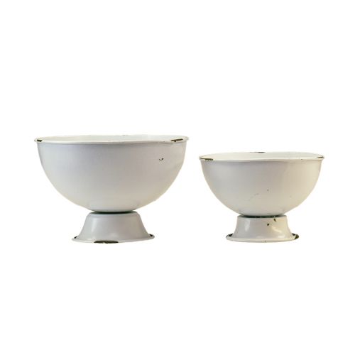Cup bowl decorative cup white rust Ø15cm H10cm set of 2