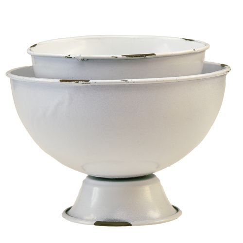 Product Trophy bowl decorative trophy white rust Ø15cm H10cm set of 2