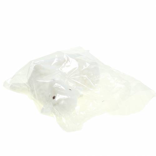 Floristik24 Easter lamb lying flocked white H15cm