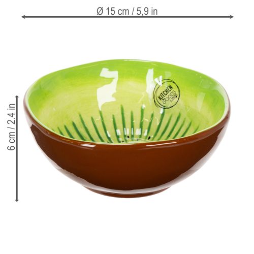 Product Ceramic serving bowl, Kiwi design. Ideal for stylish dining tables and buffets. 15cm