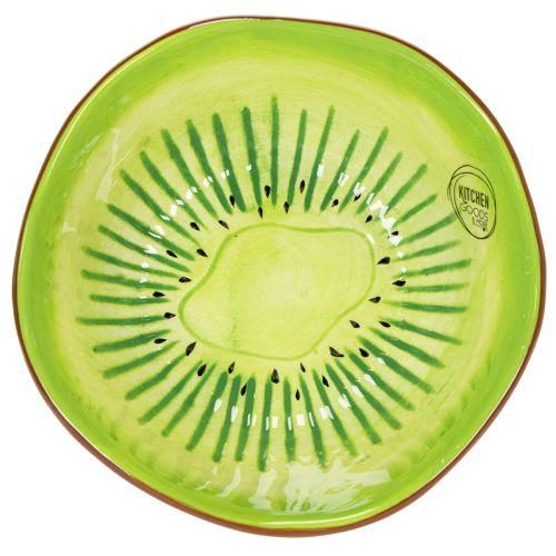 Product Ceramic serving bowl, Kiwi design. Ideal for stylish dining tables and buffets. 15cm