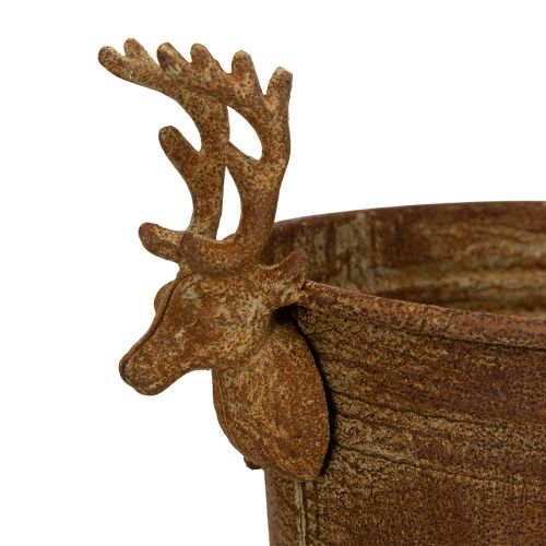 Oval Metal Rustic Reindeer Head Decorative Bowl 41cm | Floristik24.co.uk