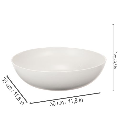 Large Round Decorative Bowl – 30cm, Light Grey | Floristik24.co.uk