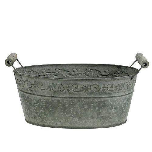 Floristik24 Shell zinc oval 25cm x 13,5cm H10,5cm