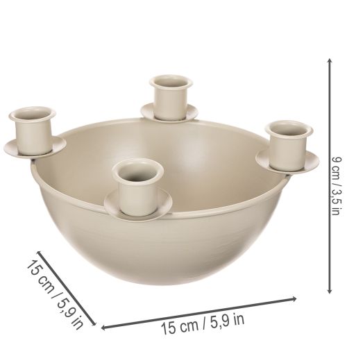 Modern Beige Candle Holder Bowl with Four Holders, 15cm Diameter  

```html
<h2>Modern Beige Candle Holder Bowl for Advent and Seasonal Decoration</h2>

<p>This stylish candle holder bowl in beige provides a simple yet elegant base for creating personalis | Floristik24.co.uk