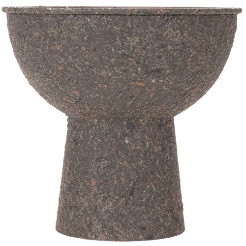 Round Plant Bowl with Pedestal, 18 cm Diameter, Brown and Anthracite, Metal | Floristik24.co.uk